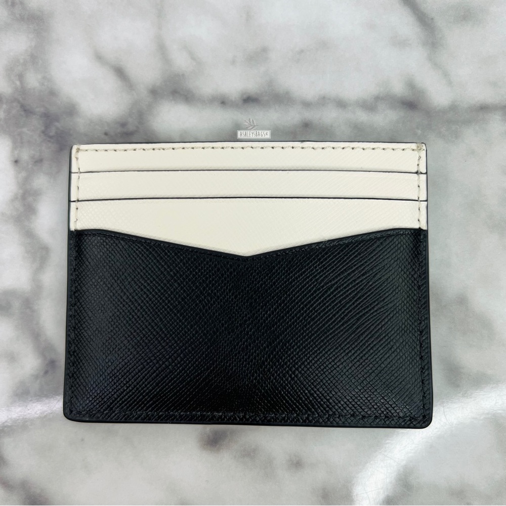 Kate Spade Staci Saffiano Leather Slim Card Holder Wallet In Black Multi - Picture 3 of 5